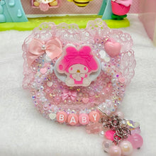 Load image into Gallery viewer, Baby Melo Lace Fully Encrusted Adult Pacifier with Handle Charm