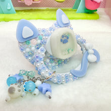 Load image into Gallery viewer, Blue Kitty Ears Adult Pacifier with Handle Charm