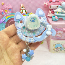 Load image into Gallery viewer, Blue Kitty Ears Adult Pacifier with Handle Charm