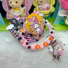 Load image into Gallery viewer, Pumpkin Bunny Spooky Adult Pacifier with Handle Charm
