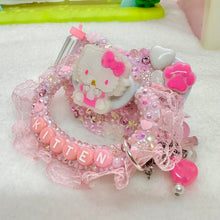 Load image into Gallery viewer, Baby Kitty Lace Handle Fully Encrusted Adult Pacifier with Handle Charm
