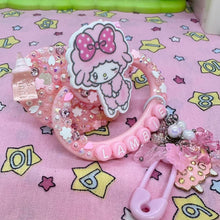 Load image into Gallery viewer, Pink Sakura Lamby Decorated Adult Pacifier with Handle Charm

