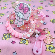 Load image into Gallery viewer, Pink Sakura Lamby Decorated Adult Pacifier with Handle Charm
