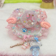 Load image into Gallery viewer, Angel My Melody Lace Handle Deco Adult Pacifier with Handle Charm

