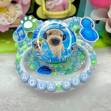 Load image into Gallery viewer, Aqua Pup Puppy Frutiger Aero Adult Pacifier
