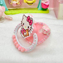 Load image into Gallery viewer, adult deco pacifier paci shop custom decorated binky for age regression store agere ddlg dd lg daddy dom little girl abdl baby diaper lover kawaii littlespace little space rhinestone deluxe kawaii sanrio hello kitty kitten paws pink  pastel pink

