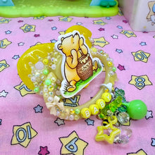Load image into Gallery viewer, Yellow Gold Winnie The Pooh Decorated Adult Pacifier with Handle Charm
