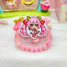 Load image into Gallery viewer, adult deco pacifier paci shop custom decorated binky for age regression store agere ddlg dd lg daddy dom little girl abdl baby diaper lover kawaii littlespace little space rhinestone deluxe kawaii miku hatsune little kawaii anime girl cherry pastel
