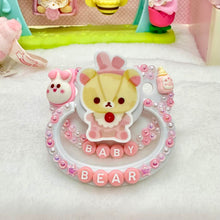 Load image into Gallery viewer, adult deco pacifier paci shop custom decorated binky for age regression store agere ddlg dd lg daddy dom little girl abdl baby diaper lover kawaii littlespace little space rhinestone deluxe kawaii pink bear rilakkuma baby bunny bottle
