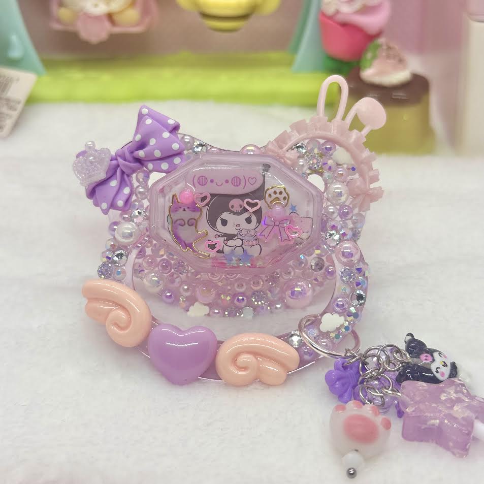 Bunny Angel Kuromi Adult Pacifier with Handle Charm