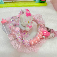 Load image into Gallery viewer, Baby Kitty Lace Handle Fully Encrusted Adult Pacifier with Handle Charm
