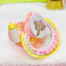 Load image into Gallery viewer, Yellow Puppy Slide Critter Deco Adult Pacifier
