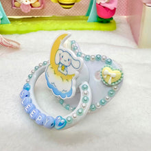 Load image into Gallery viewer, adult deco pacifier paci shop custom decorated binky for age regression store agere ddlg dd lg daddy dom little girl abdl baby diaper lover kawaii littlespace little space rhinestone deluxe kawaii cinnamoroll cinna bunny blue sleepy moon 
