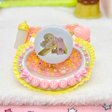 Load image into Gallery viewer, Yellow Puppy Slide Critter Deco Adult Pacifier
