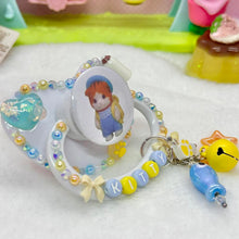 Load image into Gallery viewer, Orange Kitty Critter Adult Pacifier with Handle Charm
