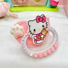 Load image into Gallery viewer, adult deco pacifier paci shop custom decorated binky for age regression store agere ddlg dd lg daddy dom little girl abdl baby diaper lover kawaii littlespace little space rhinestone deluxe kawaii sanrio hello kitty kitten paws pink  pastel pink
