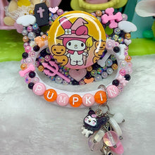 Load image into Gallery viewer, Pumpkin Bunny Spooky Adult Pacifier with Handle Charm
