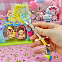 Load image into Gallery viewer, Yellow Blue Star Resin Rattle Shaker Wand with Removable Charm
