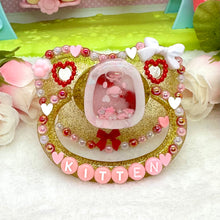 Load image into Gallery viewer, Kitten Paw Valentine's Shaker Center Adult Pacifier
