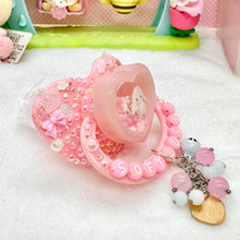 Load image into Gallery viewer, Soft Bunny Shaker Adult Pacifier with Handle Charm

