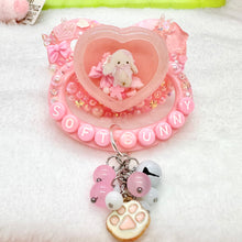 Load image into Gallery viewer, Soft Bunny Shaker Adult Pacifier with Handle Charm
