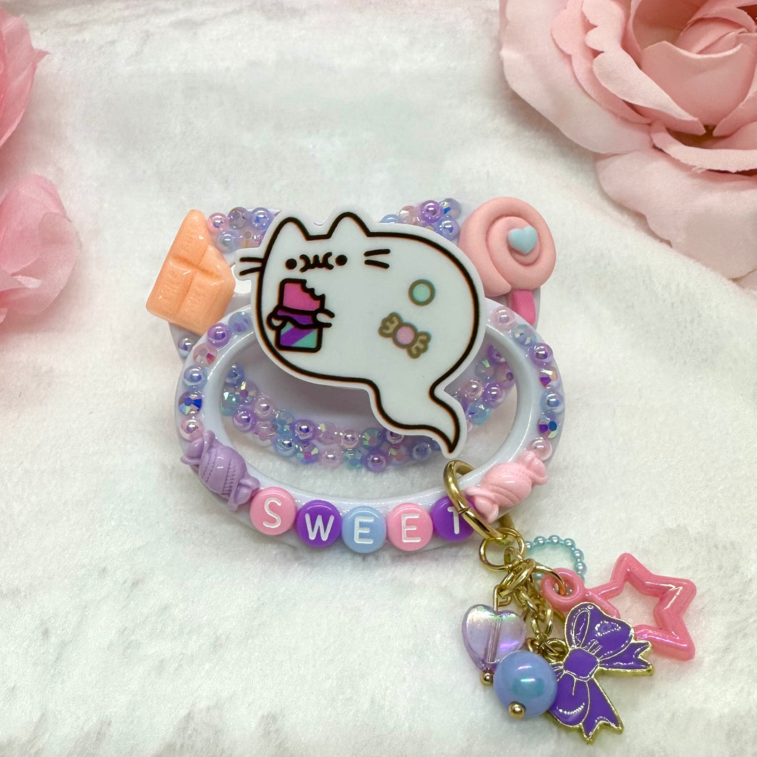 Sweet Pusheen Candy Double Row Deco Pacifier with Handle Charm