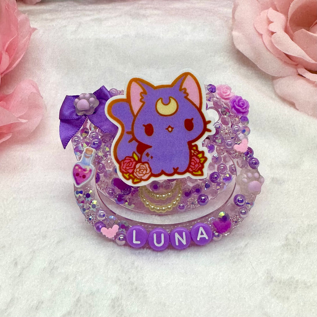 Luna Cat Semi Encrusted Pacifier