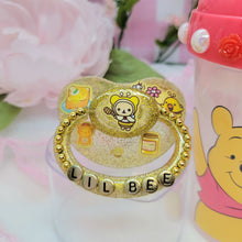 Load image into Gallery viewer, Gold OR Yellow Bee Sticker Pacifiers with Sippy Cup SET!
