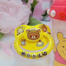 Load image into Gallery viewer, Gold OR Yellow Bee Sticker Pacifiers with Sippy Cup SET!
