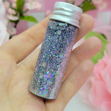 Load image into Gallery viewer, Holographic Pigment Glitter Glass Sensory Jar
