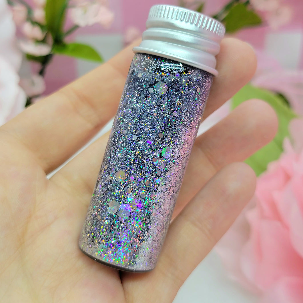 Holographic Pigment Glitter Glass Sensory Jar