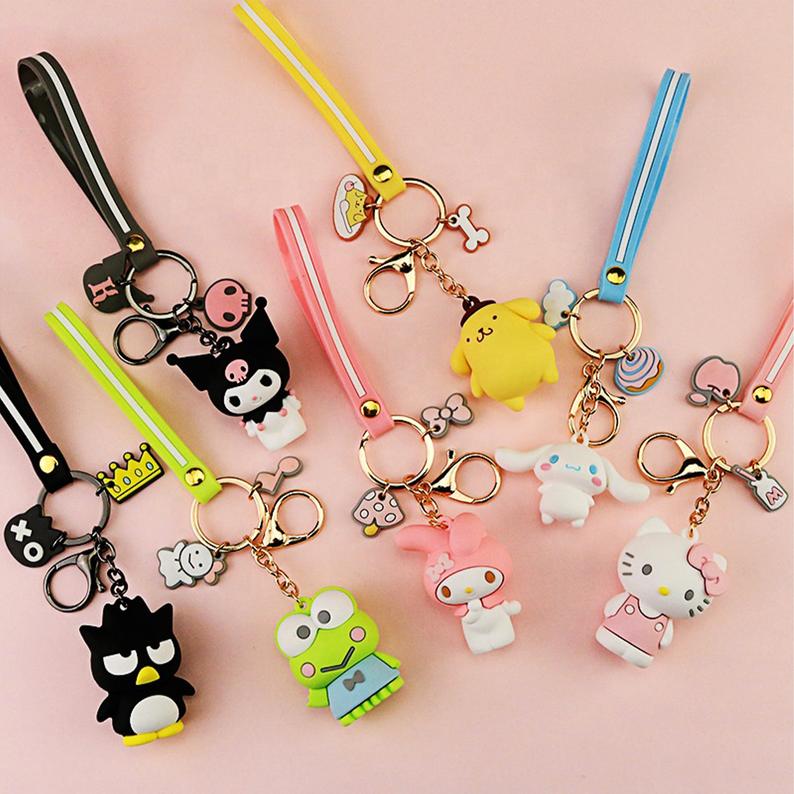 Sanrio Keychains Cinnamoroll, Pompompurin, My Melody, Keroppi, Kuromi, Hello Kitty, Badtz Maru Charms