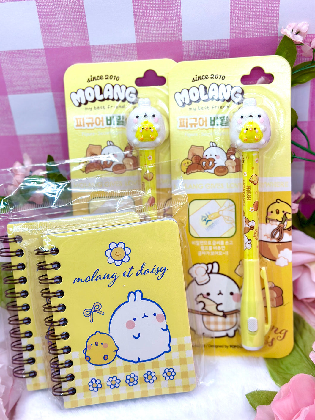 Bunny Molang Yellow Mini Journal and Invisible Ink Marker Light with Detachable Figure